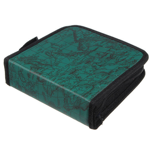 40 Disc CD DVD Album Holder Storage Case Bag Map Pattern - GhillieSuitShop