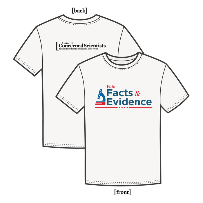 50% Off SALE: Vote Facts & Evidence tee-shirt (X-Small Only)