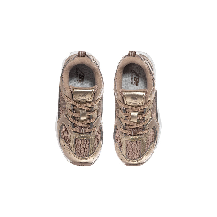 Toddler front view lace-up sneaker with breathable mesh upper and padded collar