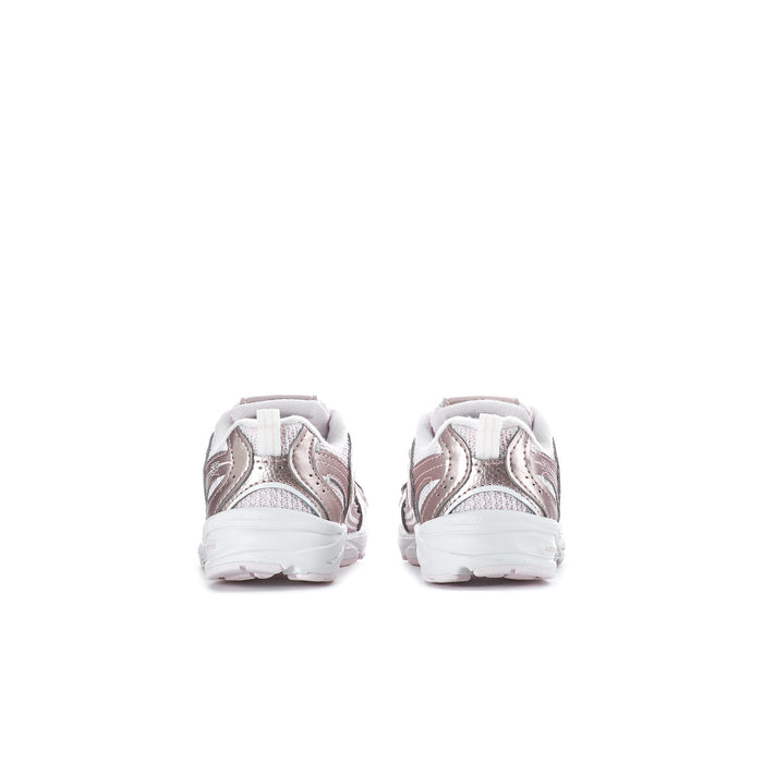 Toddler sneaker heel pair in light pink with padded backs and white soles