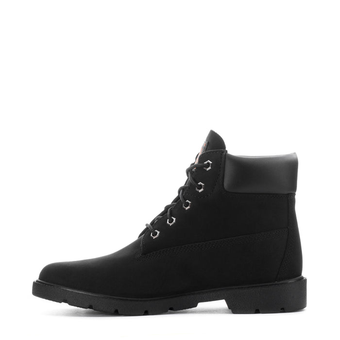 Youth black lace-up ankle boot with side logo and thick treaded outsole