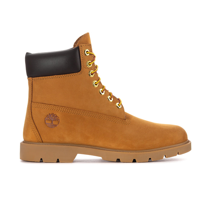 Men's wheat work boot with dark collar, lace-up, padded ankle