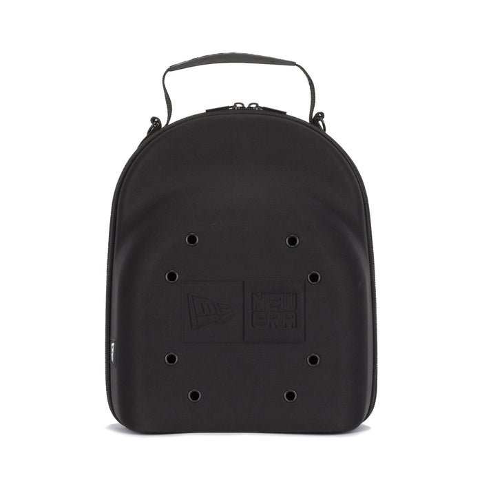 Black cap carrier case with top handle and front vent holes