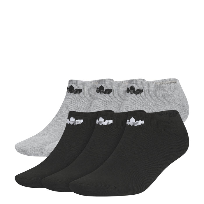 No-show socks multipack, heather gray and black with trefoil logo