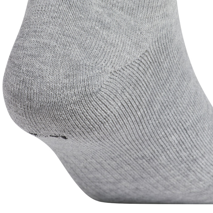 Heather gray no-show sock, ribbed knit arch