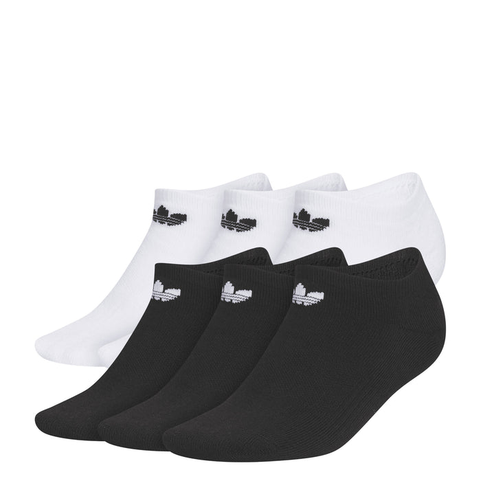 No-show socks multipack, white and black, crew height with Trefoil logo