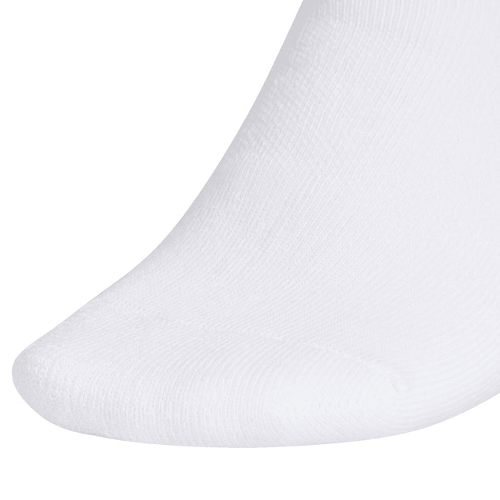 White no-show socks, ribbed knit with subtle texture, close-up