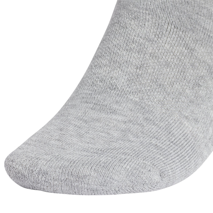 Heather gray no-show sock with ribbed knit texture