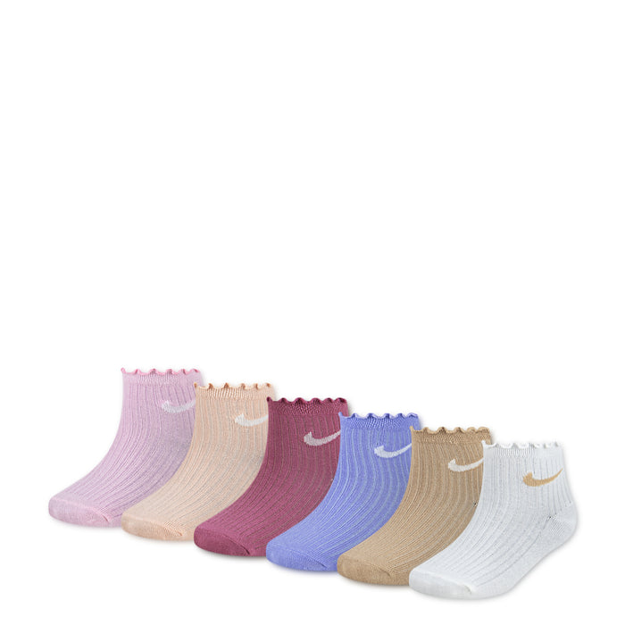 6-pack x-small lettuce welt ankle socks, multicolor pastel set of 6