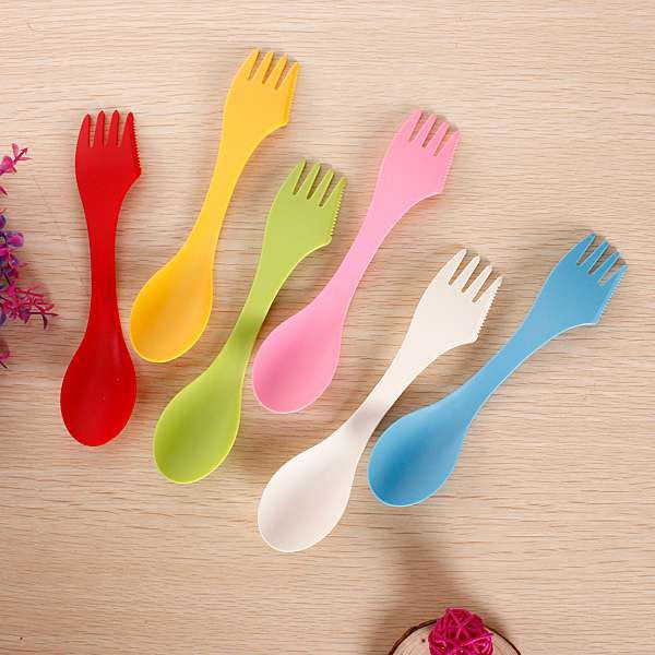6 PCS Traveling Camping Hiking Spoon Fork Knife Spork Cutlery - GhillieSuitShop