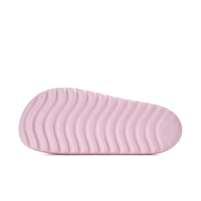 Clear pink slide sandal outsole with textured grip pattern