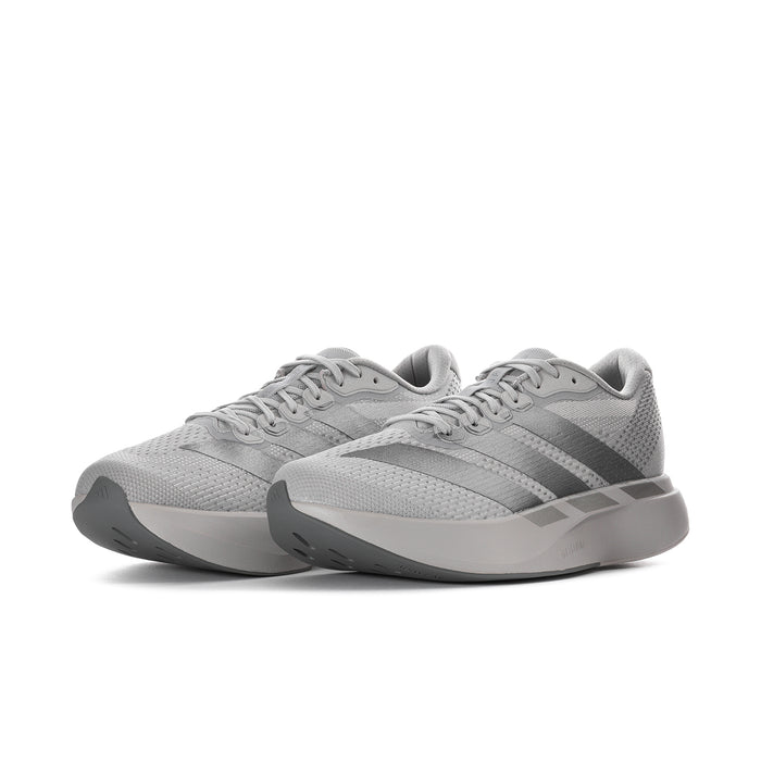 Men's Adizero Pacer running shoes, light grey knit upper with lace-up front