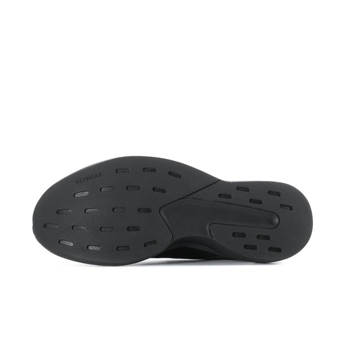 Men's black running shoe outsole with patterned tread