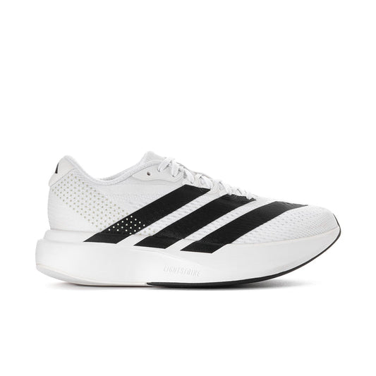 Women’s running shoes, white with black 3-stripe design and white midsole