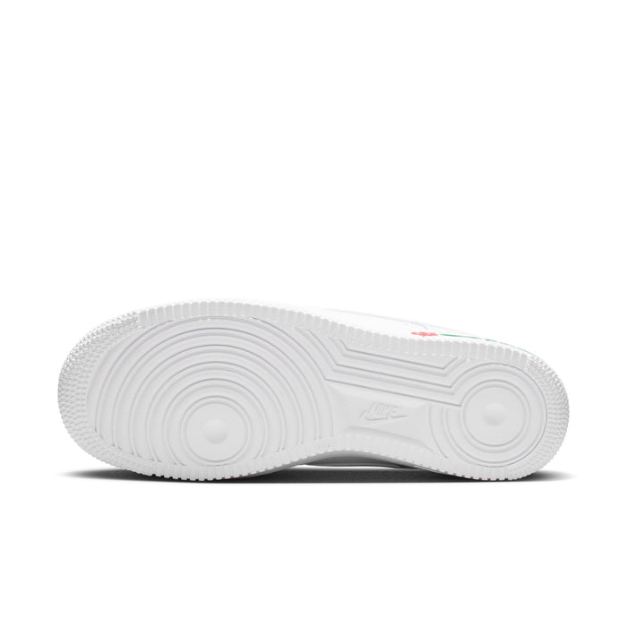 White rubber outsole for women's low-top sneaker with herringbone traction pattern