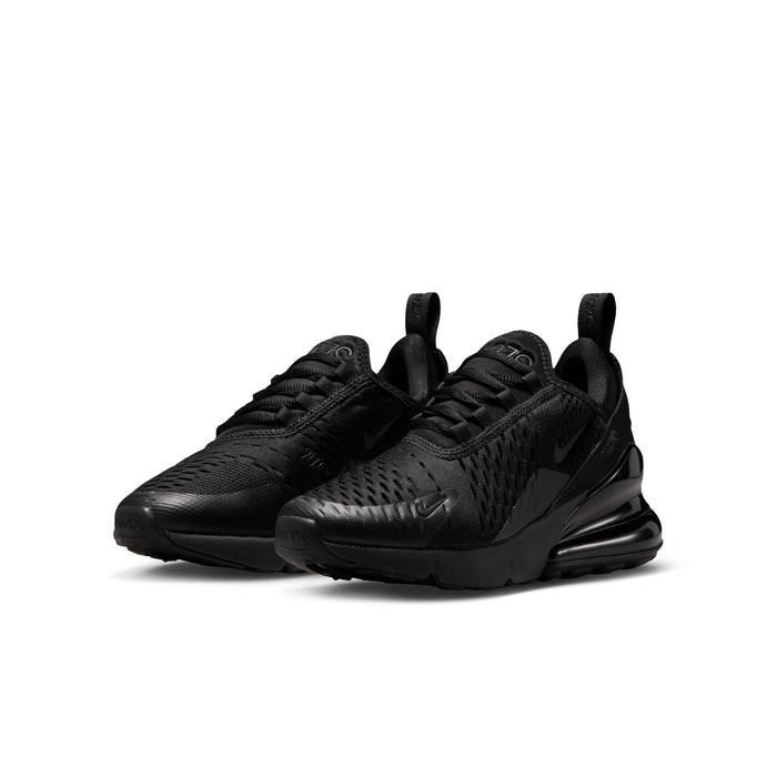 Youth black lace-up sneakers with Air Max air bubble and textured mesh side panels