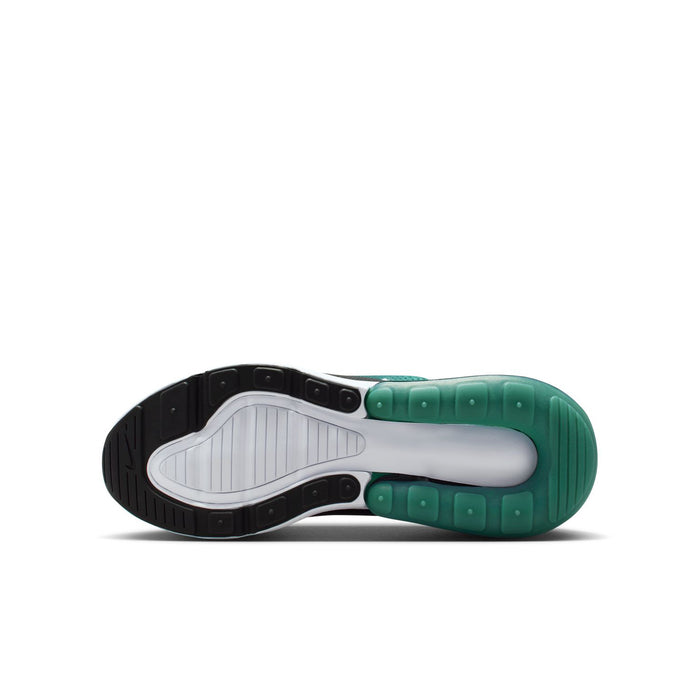 Youth Air Max 270 outsole, green and black tread with white midfoot plate