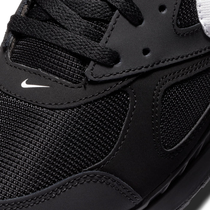 Men's Nike Air Max IVO upper detail, black textured panels with stitched overlays