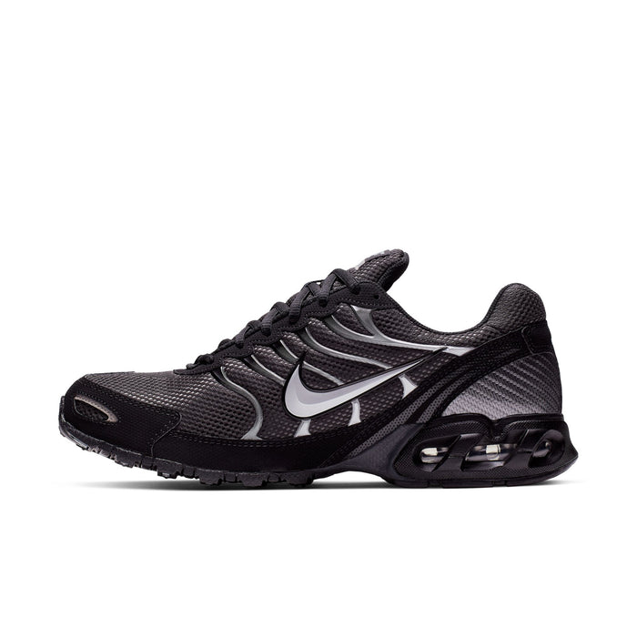 Men's dark black Nike Air Max running shoe with silver Swoosh and sculpted heel Air window