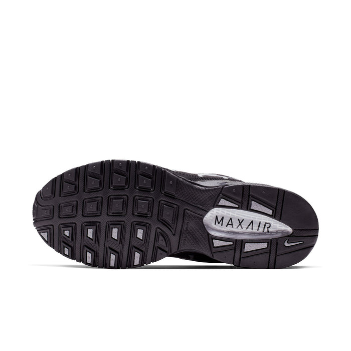 Black rubber shoe outsole with MAX AIR heel badge and textured traction pads