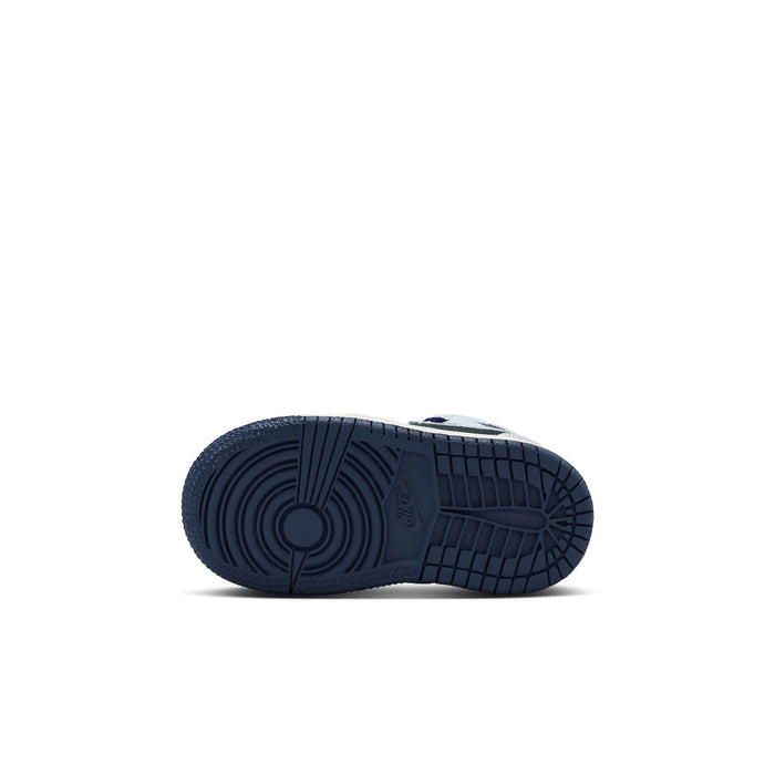 Toddler sneaker outsole, navy rubber tread with circular traction pattern