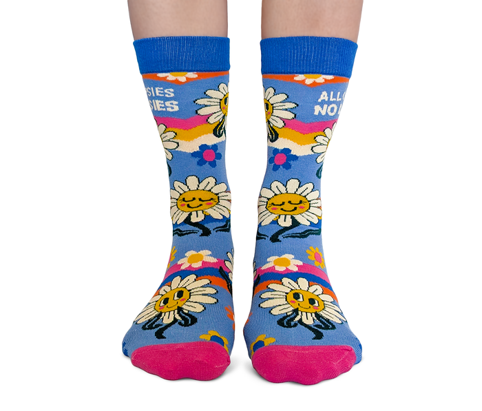 FUN DAISY COLOURFUL FLOWER PATTERN SOCKS WOMEN UPTOWN SOX