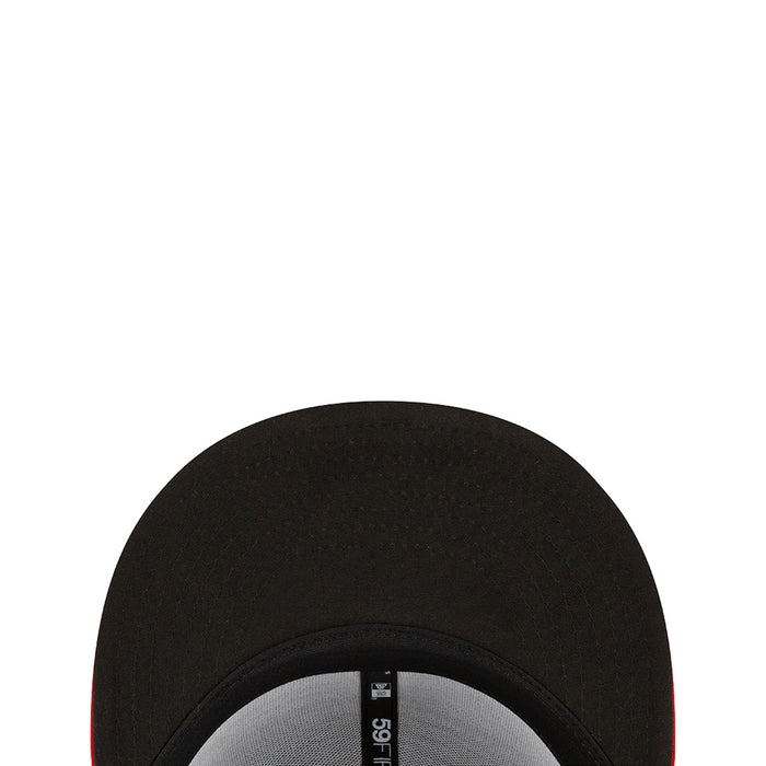 Black baseball cap interior with gray crown lining