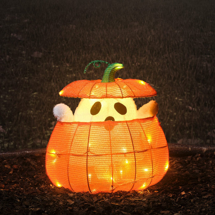 Animated Ghost in a Pumpkin Light Up Halloween Decoration
