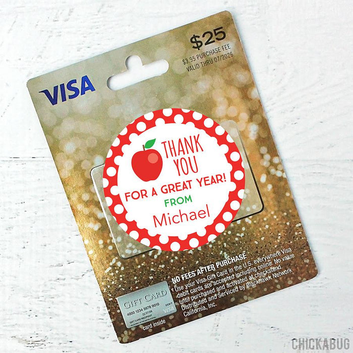 Apple Teacher Appreciation Stickers