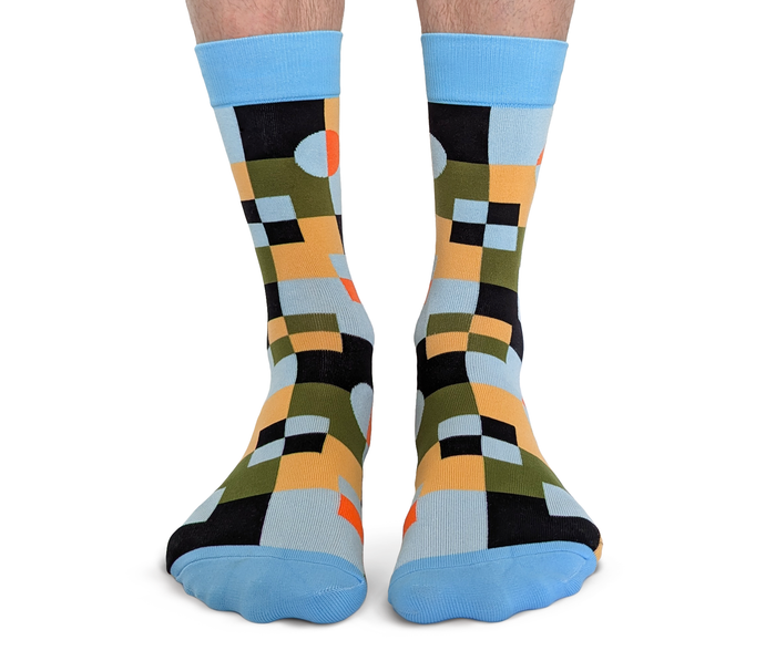 COLOURFUL GEOMETRIC PATTERN SOCKS MEN UPTOWN SOX