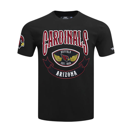 Men's black Arizona Cardinals graphic tee with Buffalo Arizona emblem on front