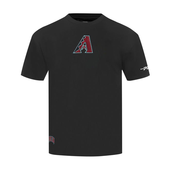 Men's black crewneck tee with Arizona Diamondbacks A logo on chest
