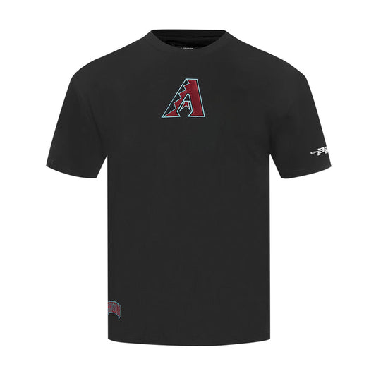 Men's black crewneck tee with Arizona Diamondbacks A logo on chest