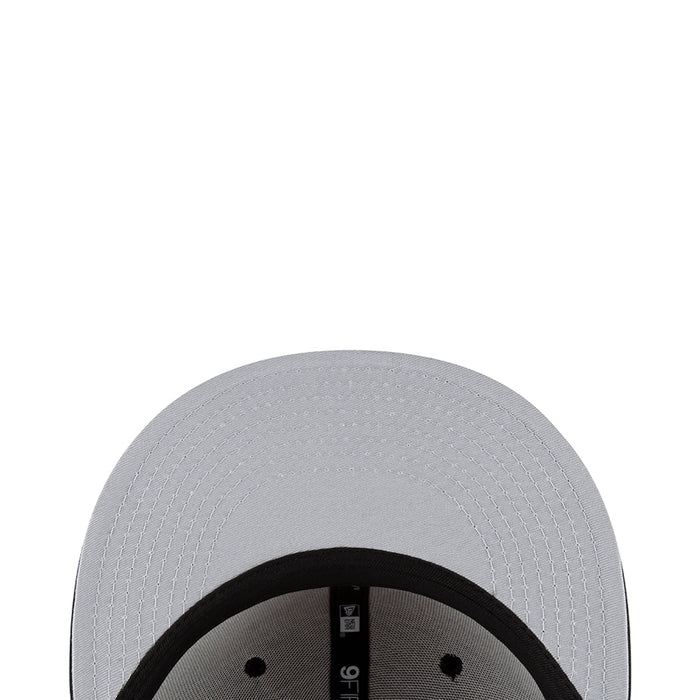 Light gray baseball cap top with black inner band and ventilation holes