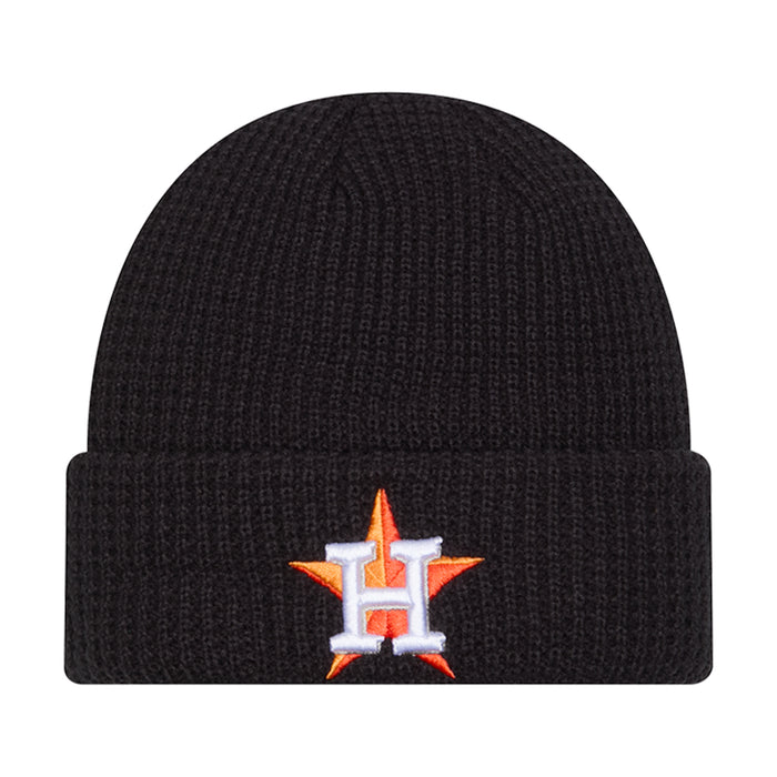 Dark waffle beanie with embroidered H logo on front
