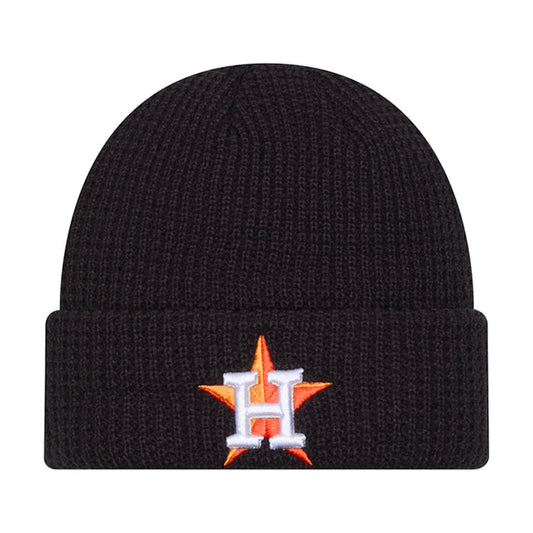 Dark waffle beanie with embroidered H logo on front