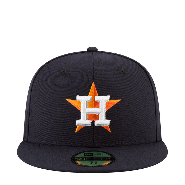 Navy baseball cap with orange and white Astros H logo