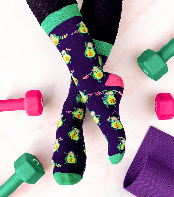 Funny Avocado workout socks - Uptown Sox