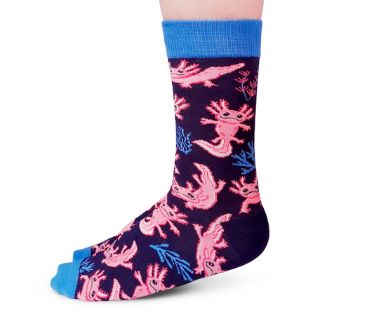 WOMEN'S NOVELTY CREW FUN CUTE AXOLOTL SOCKS - UPTOWN