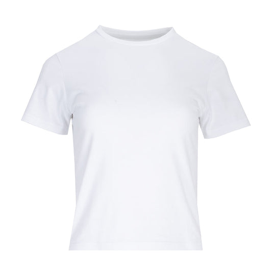 Women's baby tee, white crew-neck short-sleeve T-shirt