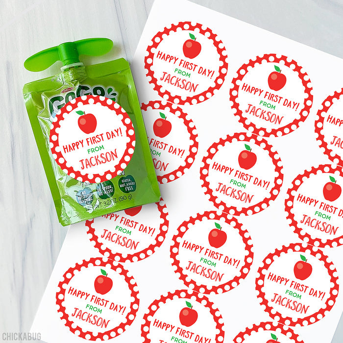 Back to School Apple Stickers