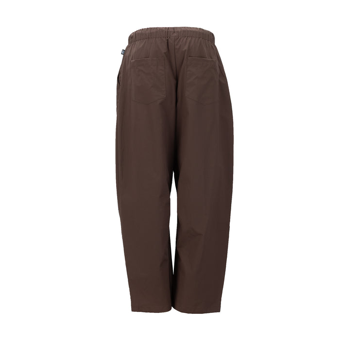 Women's chestnut barrel pants, elastic waistband, relaxed wide-leg silhouette
