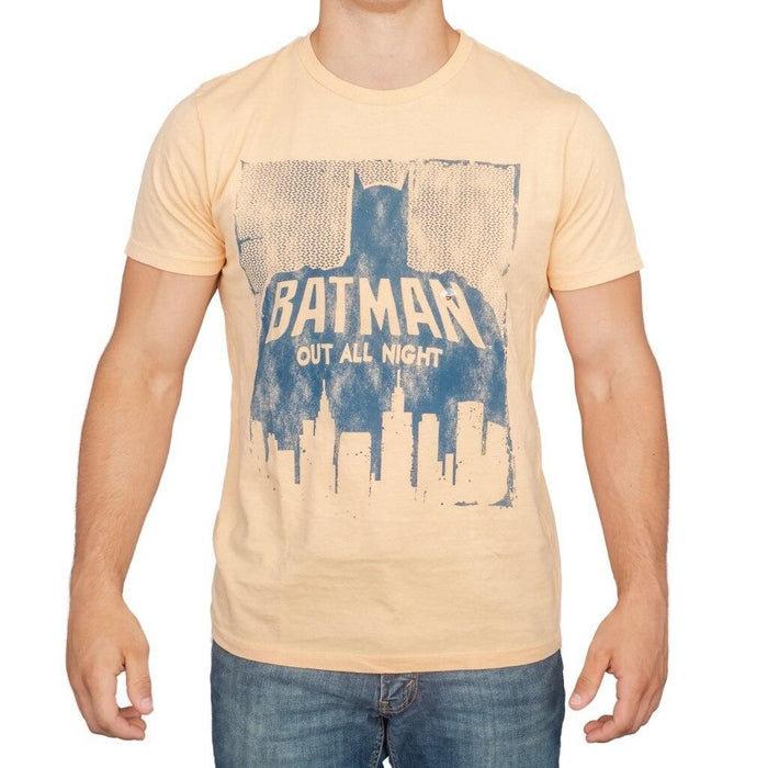 Batman Out All Night Beach Peach Adult Tee-tvso