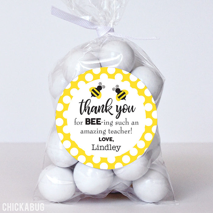 Bee Teacher Appreciation Stickers