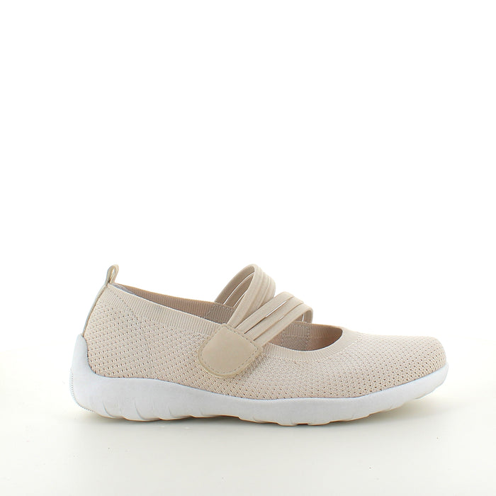 Beige Remonte ballerina med kardborreband
