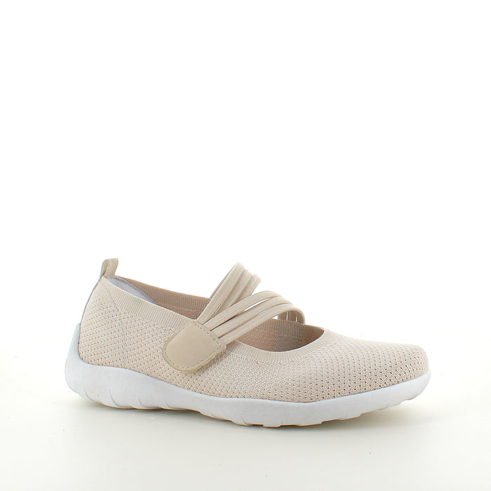 Beige Remonte ballerina med kardborreband