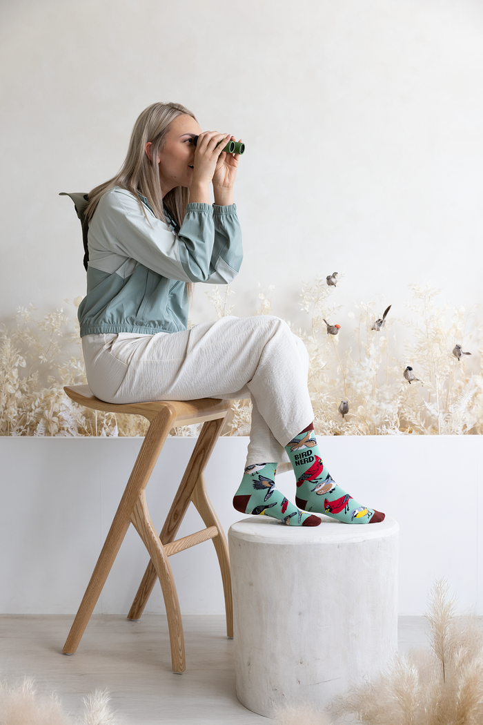 WOMEN'S CUTE BIRD NERD SOCKS - UPTOWN SOX