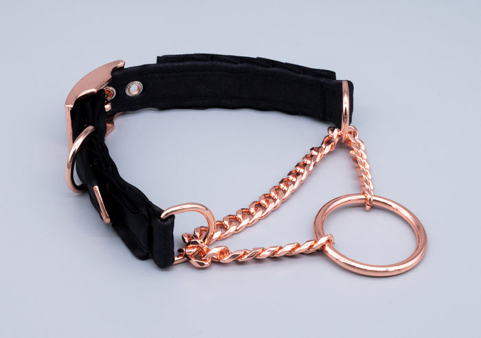 Black Large O-Ring Martingale Collar