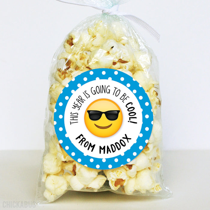 Blue Sunglasses Emoji Back to School Stickers