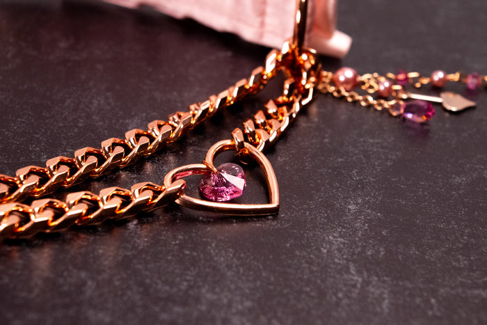 "Blush Devotion" - Soft Pink & Rose Gold Luxury Martingale Collar